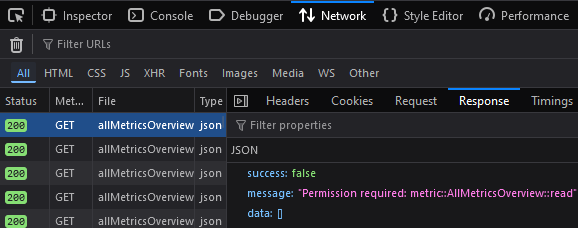 Permissions Error Dev Tools